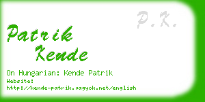 patrik kende business card